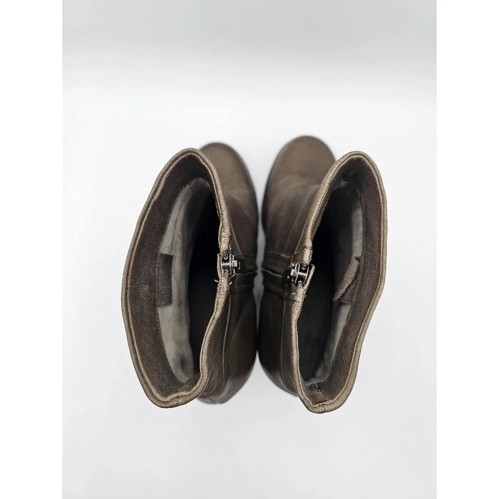 Vince Camuto Ankle Booties‎ Womens 8.5 Brown Leather Belta Round Toe Zipper